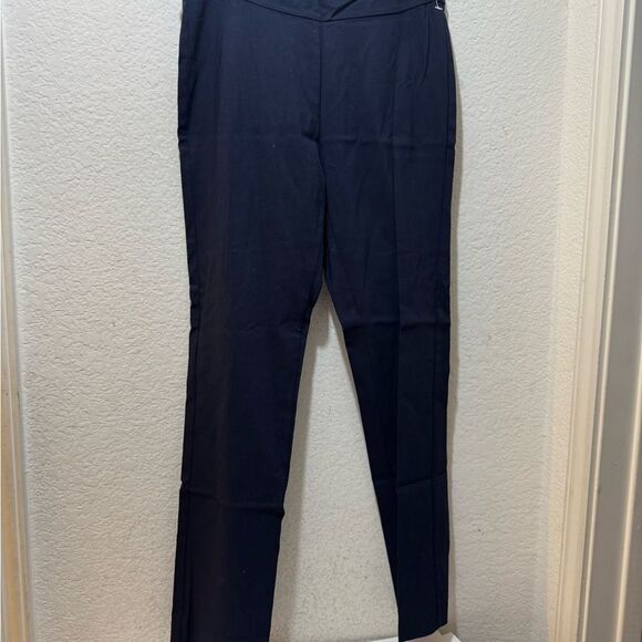 KRAZY LARRY pull on pant in navy blue Textured Ankle Pant Size 0 - Picture 7 of 9